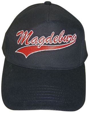 Baseballcap mit Stick - Magdeburg - 68865 schwarz - Cap Kappe Baumwollcap