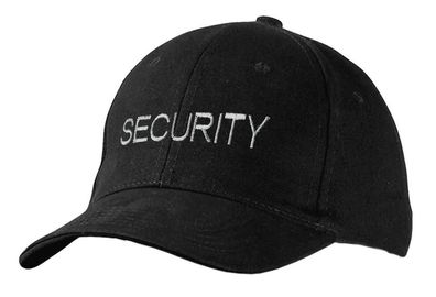 Baseballcap mit Stick - Security - 68298 schwarz - Cap Kappe Baumwollcap