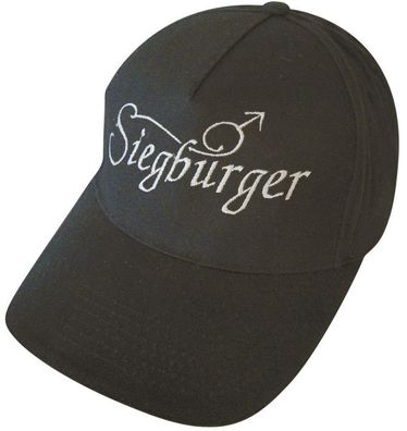Baseballcap mit Stick - Siegburger - 68919 schwarz - Cap Kappe Baumwollcap