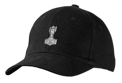 Baseballcap mit Stick - Thorhammer - 68457 schwarz - Cap Kappe Baumwollcap