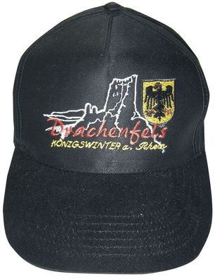 Baseballcap mit Stickerei - Drachenfels Königswinter Deutschland - 68890 schwarz