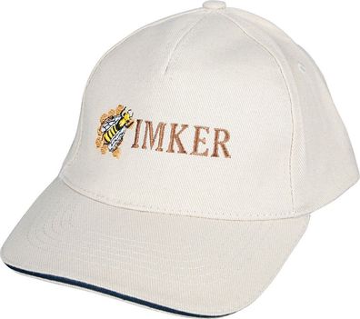 Basecap - Cap mit Imker - Stick - Imker Biene - 69009 weiss - Baumwollcap Baseballcap