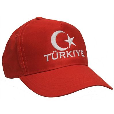Baumwoll - WM - Cap mit Bestickung - Türkiye - Türkei Türkey 67164 rot - Cap Kappe
