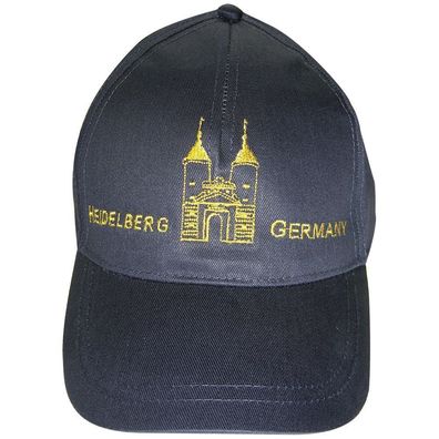 Cap - Schirmmütze bestickt - Heidelberg Dom Germany - 68860 schwarz - Baumwollcap Ca