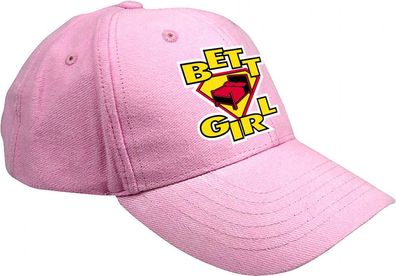 Cap mit lustiger Bestickung - Bett Girl - 52110 pink - Cap Kappe Baumwollcap Baseball