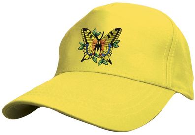 Kinder Baseballcap mit Stickmotiv - fliegender Schmetterling Butterfly - 69133 versch