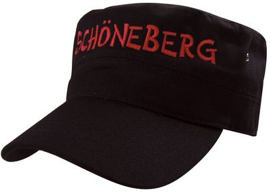Military - Cap mit Schöneberg - Stickerei - rot - 60520 schwarz - Baumwollcap Baseba