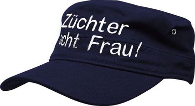 Militarycap - Base-Cap mit Stick Hase Kaninchen - Züchter sucht Frau - 60581 schwarz