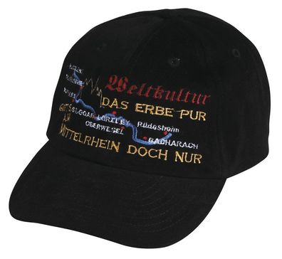 Baseballcap mit Einstickung - Weltkultur Erbe Mittelrhein... - 68265 schwarz