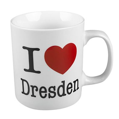 Keramiktasse mit Print I Love Dresden 57381 weiss