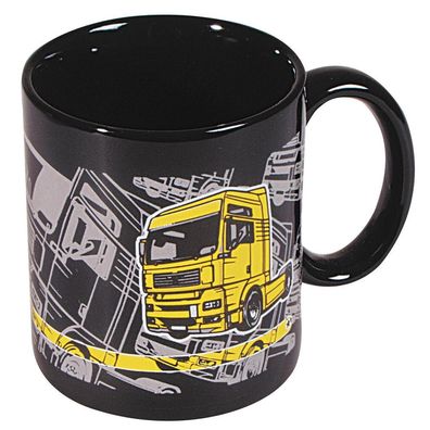 Tasse mit print Trucker Motiv Schwarz 57089