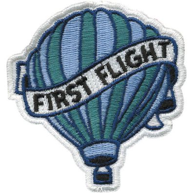 Aufnäher "First Flight" NEU Gr. 6,5cm x 7cm (04983) Stick Patches Applikation Emblem