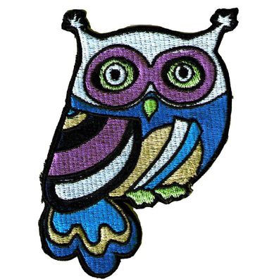 Aufnäher - Eule - 02703 - Gr. ca. 11 x 7,5 cm - Patches Stick Applikation