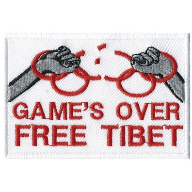 Aufnäher - Games over Free Tibet - 01891 - Gr. ca. 8,5 x 5,5 cm - Patches Stick Appl
