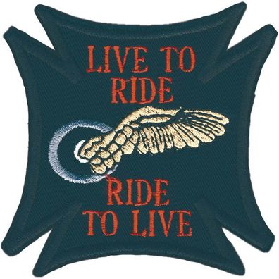 Aufnäher - Live to Ride, Ride to Live - 06020 - Gr. ca. 9 x 8 cm - Patches Stick App