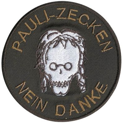 Aufnäher - Pauli Zecken Nein Danke - 06140 - Gr. ca. 8 cm - Patches Stick Applikatio