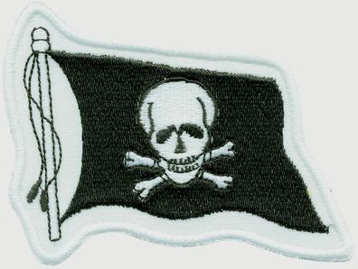 Aufnäher - Piraten Flagge - 04608 - Gr. ca. 9,5 x 7,5 cm - Patches Stick Applikatio