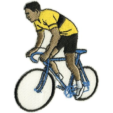 Aufnäher Applikation - Bike Fahrrad gelbes Trikot - 04031 - Gr. ca. 5,5cm x 7,5cm