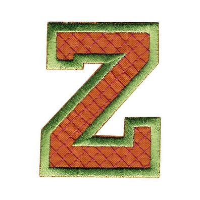 Aufnäher Patches - Buchstabe Z - Gr. ca. 6cm - 21528 grün-orange
