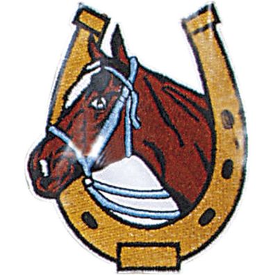 Aufnäher Stick Emblem Abzeichen Patches Applikation Aufnäher Motivstick "Pferd Hufe