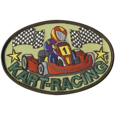 Aufnäher – Kart-Racing - 04807 - Gr. ca. 12,5 x 8,5 cm - Patches Stick Applikation