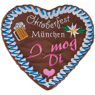 Rückenaufnäher - Oktoberfest München - Herz - 08593 - Gr. ca. 21 x 18 cm5 cm - Pat
