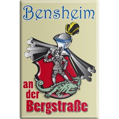 Küchenmagnet - Bensheim an der Bergstarße - Gr. ca. 8 x 5,5 cm - 38784 - Magnet