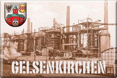 Küchenmagnet - Gelsenkirchen - Gr. ca. 8 x 5,5 cm - 38279 - Magnet Kühlschrankmagne