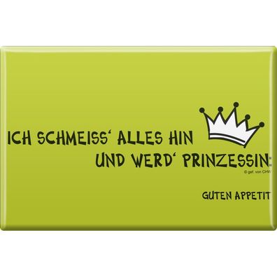 Küchenmagnet - Ich schmeiß alles... - Gr. ca. 8 x 5,5 cm - 38806 - Magnet Kühlschr