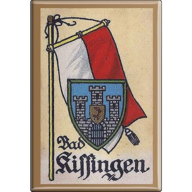 Küchenmagnet - Wappen Bad Kissingen - Gr. ca. 8 x 5,5 cm - 37507 - Magnet Kühlschra