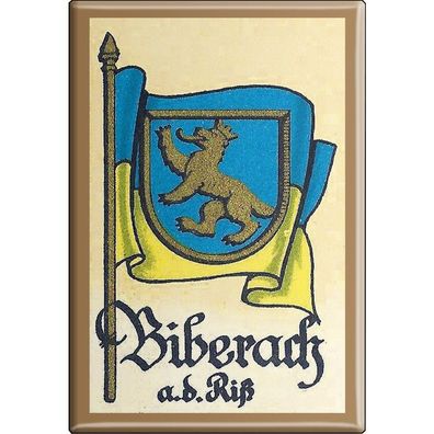 Küchenmagnet - Wappen Biberach - Gr. ca. 8 x 5,5 cm - 37510 - Magnet Kühlschrankmag