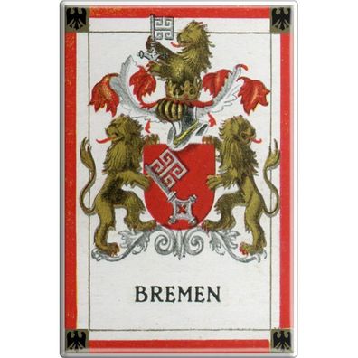 Küchenmagnet - Wappen Bremen - Gr. ca. 8 x 5,5 cm - 38251 - Küchenmagnet