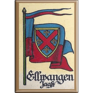 Küchenmagnet - Wappen Ellwangen Jagst - Gr. ca. 8 x 5,5 cm - 37519 - Magnet Kühlsch