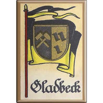 Küchenmagnet - Wappen Gladbeck - Gr. ca. 8 x 5,5 cm - 37525 - Magnet Kühlschrankmag