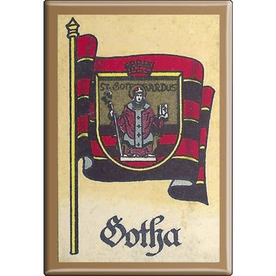 Küchenmagnet - Wappen Gotha - Gr. ca. 8 x 5,5 cm - 37527 - Magnet Kühlschrankmagnet