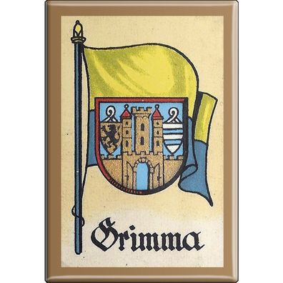 Küchenmagnet - Wappen Grimma - Gr. ca. 8 x 5,5 cm - 37529 - Magnet Kühlschrankmagne