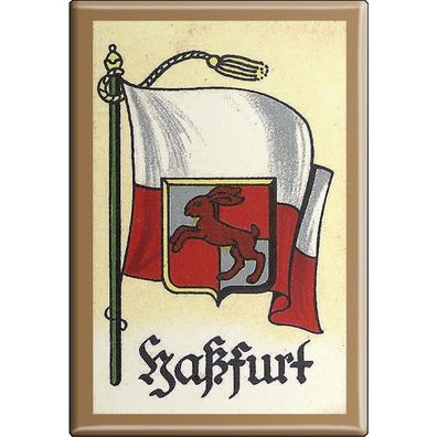 Küchenmagnet - Wappen Haßfurt - Gr. ca. 8 x 5,5 cm - 37530 - Magnet Kühlschrankmag