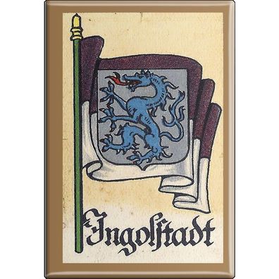 Küchenmagnet - Wappen Ingolstadt - Gr. ca. 8 x 5,5 cm - 37531 - Magnet Kühlschrankm