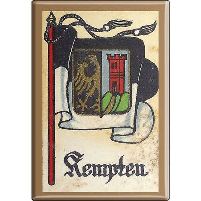 Küchenmagnet - Wappen Kempten - Gr. ca. 8 x 5,5 cm - 37533 - Magnet Kühlschrankmagn