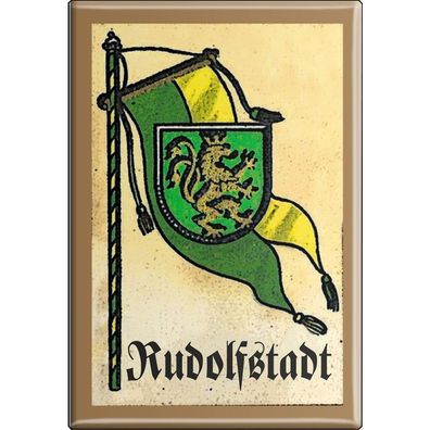 Küchenmagnet - Wappen Rudolfstadt - Gr. ca. 8 x 5,5 cm - 37545 - Magnet Kühlschrank