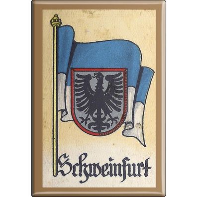 Küchenmagnet - Wappen Schweinfurt - Gr. ca. 8 x 5,5 cm - 37548 - Magnet Kühlschrank