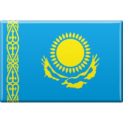 Kühlschrankmagnet - Länderflagge Kasachstan - Gr. ca. 8x5,5 cm - 38058 - Magnet