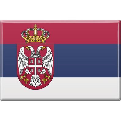 Kühlschrankmagnet - Länderflagge Serbien - Gr. ca. 8x5,5 cm - 37818 - Magnet