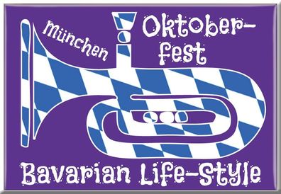 Kühlschrankmagnet - Oktoberfest München - Bavarian Life-Style - Gr. ca. 8 x 5,5 cm