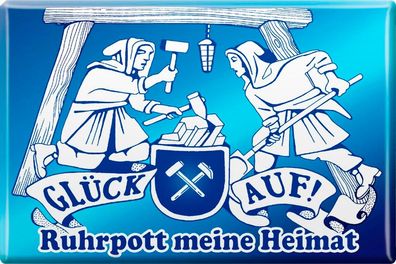 Kühlschrankmagnet - Ruhrpott meine Heimat - Gr. ca. 8 x 5,5 cm - 38782 - Magnet Küc