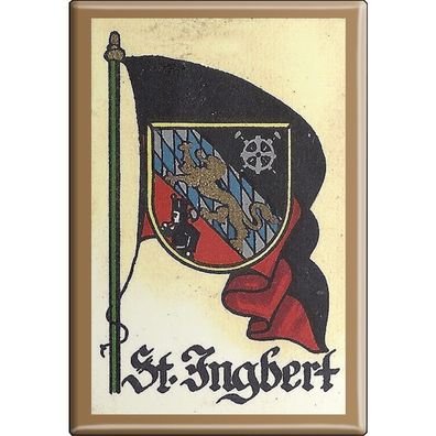 Kühlschrankmagnet - Wappen St. Ingbert - Gr. ca. 8 x 5,5 cm - 37549 - Magnet Küchen