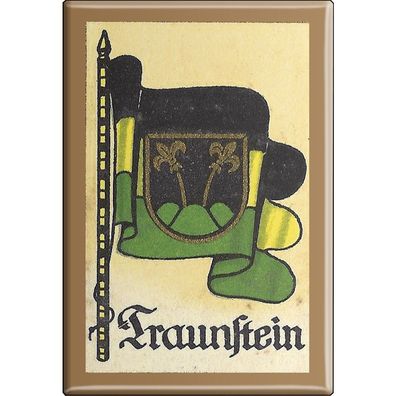 Kühlschrankmagnet - Wappen Traunstein - Gr. ca. 8 x 5,5 cm - 37550 - Magnet Küchenm