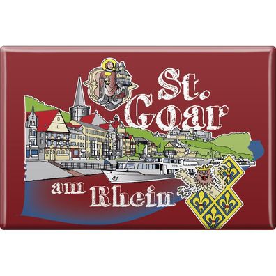 Ländermagnet - St. Goar - Gr.8x5,5 cm - 37625 - Küchenmagnet