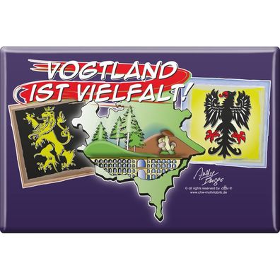 Ländermagnet - Vogtland - Gr.8x5,5 cm - 37621 - Küchenmagnet