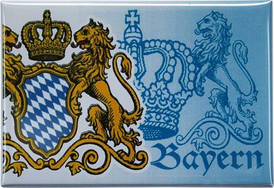 Magnet - BAYERN - Löwe Krone Wappen - Gr. ca. 8 x 5,5 cm - 38556 - Küchenmagnet